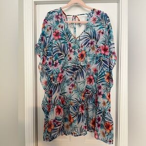 Time and Tru Multicolor Tropical Cover-Up